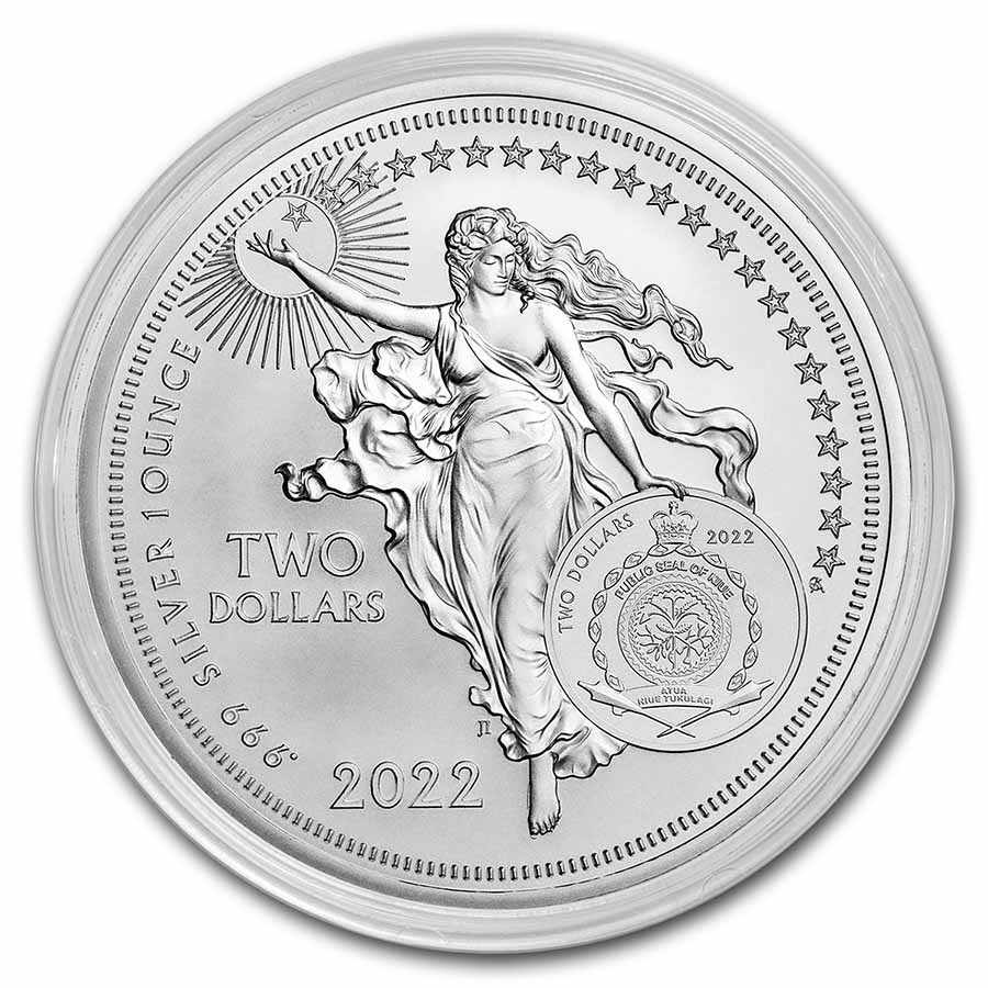 2022 最新　 1　オンス　銀貨　　NIUE icon Newton Buy 2022 Silver Icons of Inspiration: Isaac Newton| APMEX